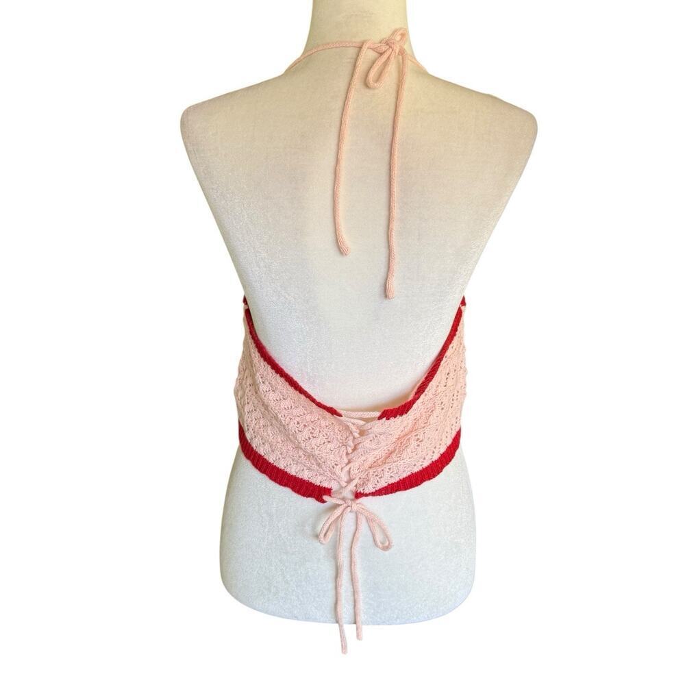 Romwe Sweetness Crochet Strawberry Halter Top 2XL Boho Hippie Festival Whimsical - Picture 4 of 8